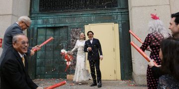 This NYC City Hall Elopement on Lunar New Year Was Full of Joy, Confetti, and a Little Chaos