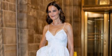 Katie Holmes Saw the Peplum Comeback and Did It Her Way